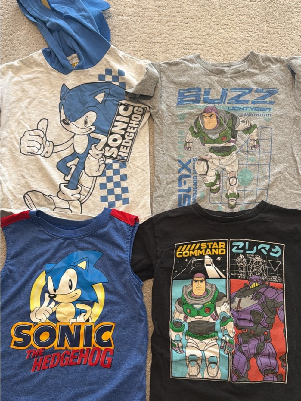 Disney Boys' Short Sleeve Tees - Blue, Gray, Black